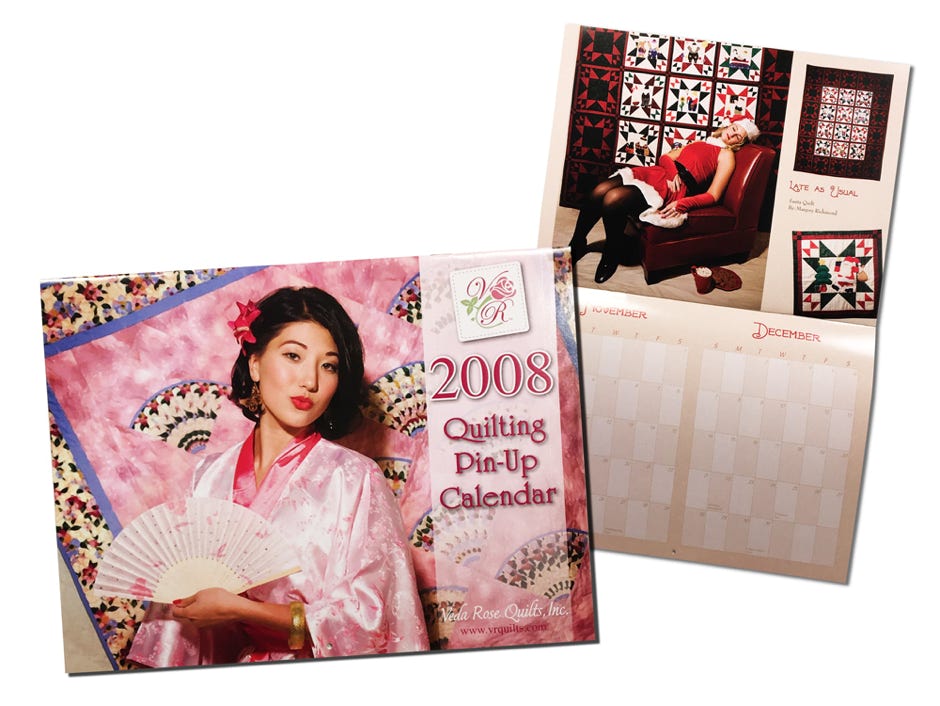 This calendar features a quilt for each month and models. Professionally photographed.